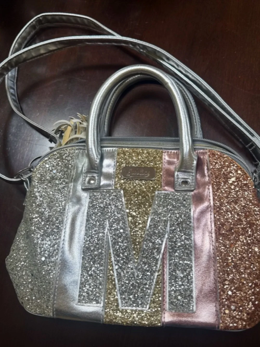 Sparkle Sequin Kids Backpack and Mini Bags Set With M Initial